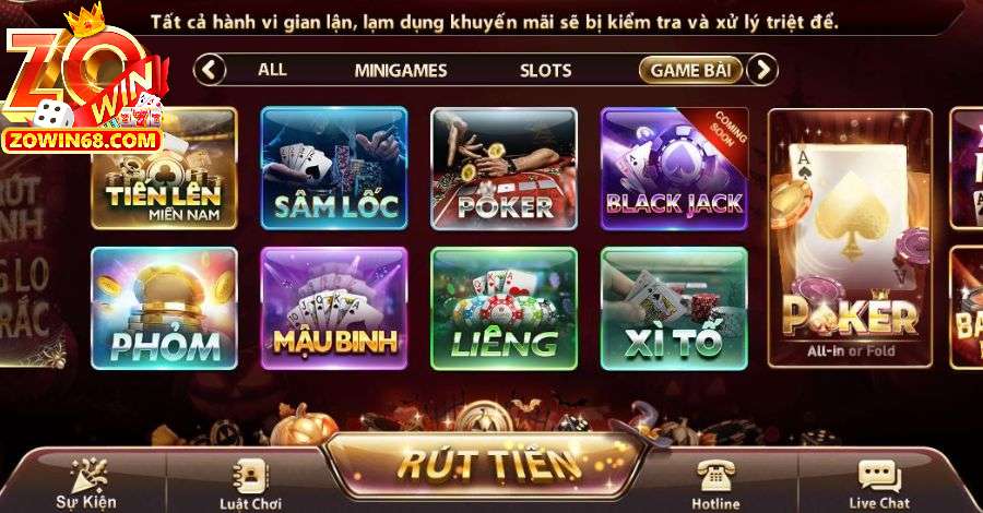 Zowin game bài đổi thưởng chinh phục hàng triệu bet thủ Việt