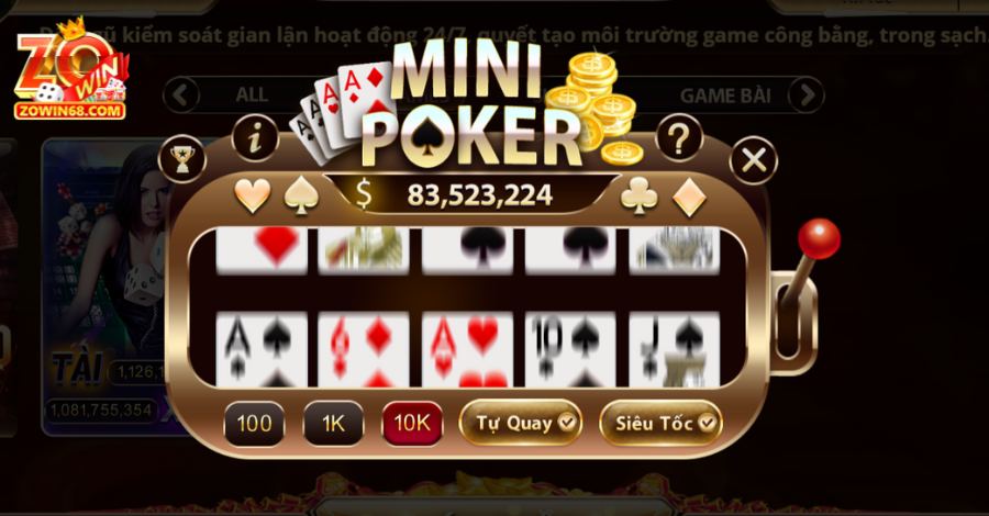 Một số tính năng phổ biến với tính tiện lợi trong game Mini Poker